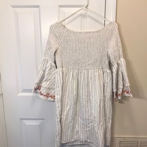 Striped off the shoulder dress